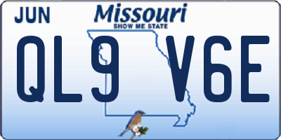 MO license plate QL9V6E