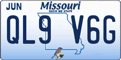MO license plate QL9V6G