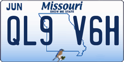 MO license plate QL9V6H