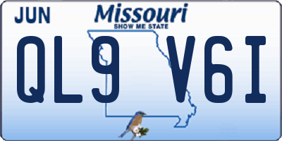 MO license plate QL9V6I