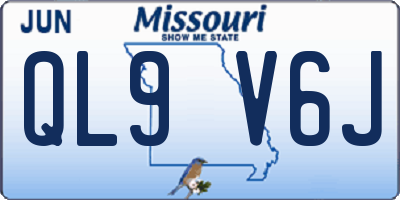 MO license plate QL9V6J