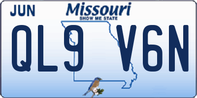 MO license plate QL9V6N