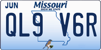 MO license plate QL9V6R