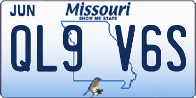 MO license plate QL9V6S