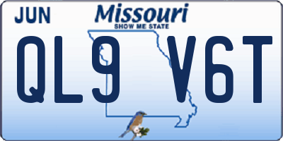 MO license plate QL9V6T