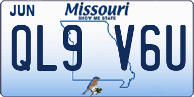 MO license plate QL9V6U