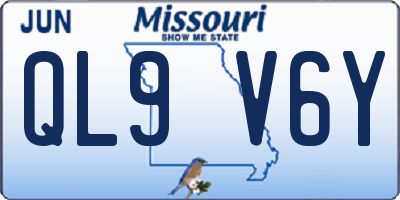 MO license plate QL9V6Y
