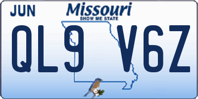 MO license plate QL9V6Z