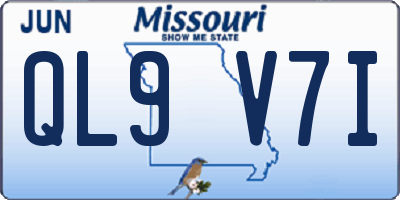 MO license plate QL9V7I