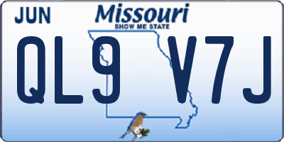 MO license plate QL9V7J