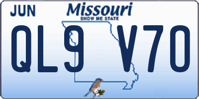 MO license plate QL9V7O