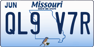MO license plate QL9V7R