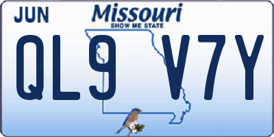 MO license plate QL9V7Y