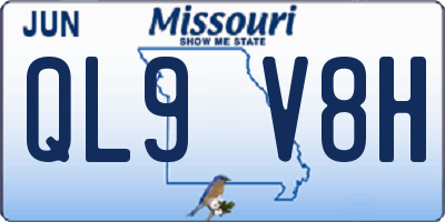 MO license plate QL9V8H