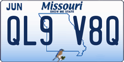 MO license plate QL9V8Q