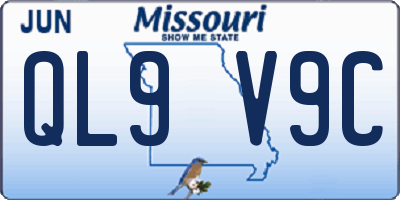 MO license plate QL9V9C