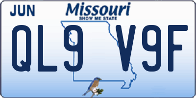 MO license plate QL9V9F