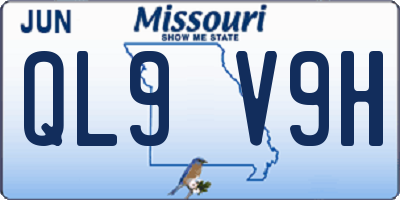 MO license plate QL9V9H