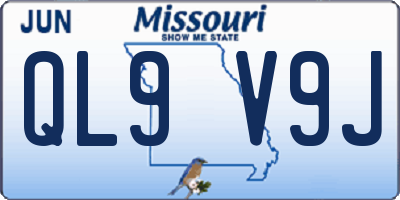 MO license plate QL9V9J
