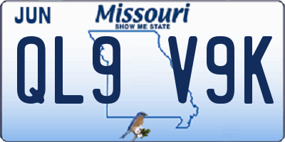 MO license plate QL9V9K