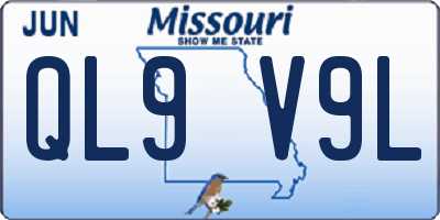 MO license plate QL9V9L