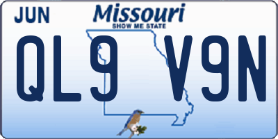 MO license plate QL9V9N