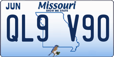 MO license plate QL9V9O