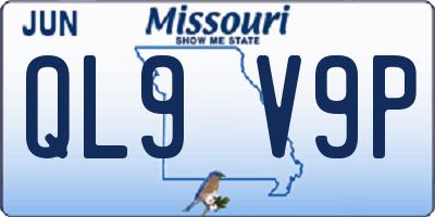 MO license plate QL9V9P