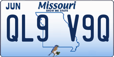 MO license plate QL9V9Q