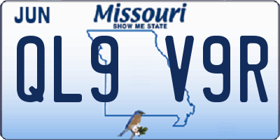 MO license plate QL9V9R