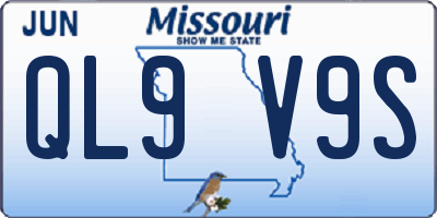 MO license plate QL9V9S