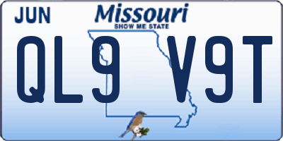 MO license plate QL9V9T