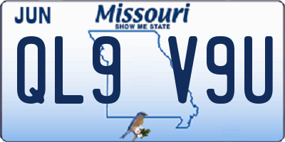 MO license plate QL9V9U