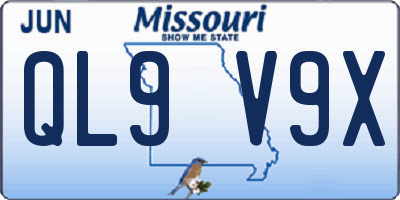 MO license plate QL9V9X