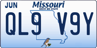 MO license plate QL9V9Y