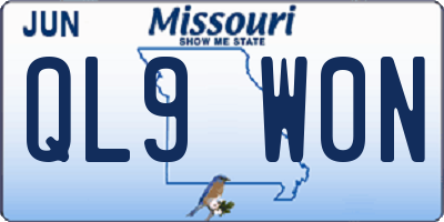 MO license plate QL9W0N