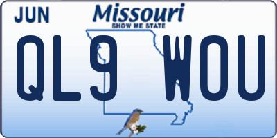 MO license plate QL9W0U