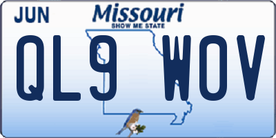 MO license plate QL9W0V