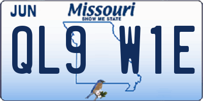 MO license plate QL9W1E