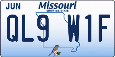 MO license plate QL9W1F