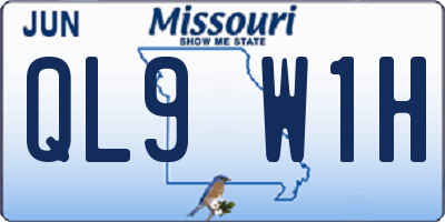 MO license plate QL9W1H