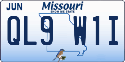 MO license plate QL9W1I