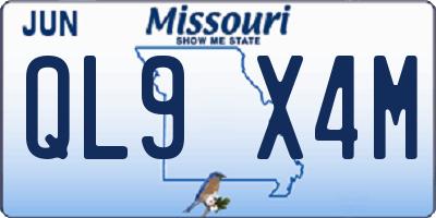 MO license plate QL9X4M