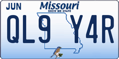 MO license plate QL9Y4R