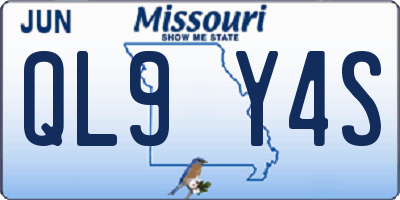 MO license plate QL9Y4S