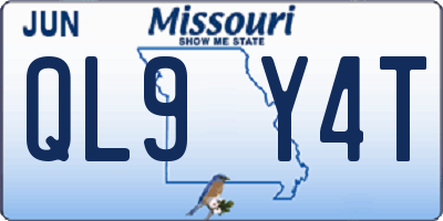 MO license plate QL9Y4T
