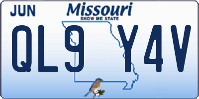 MO license plate QL9Y4V