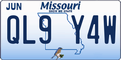 MO license plate QL9Y4W