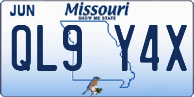 MO license plate QL9Y4X
