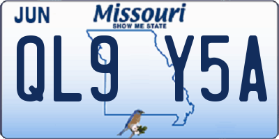 MO license plate QL9Y5A